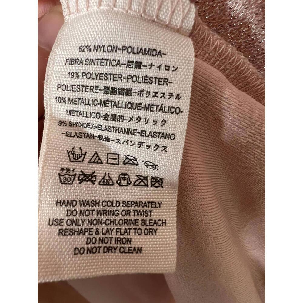 NWT Free People One More Time Lurex Wrap Midi Dress Peach Pink Shimmer Size M - Picture 9 of 10